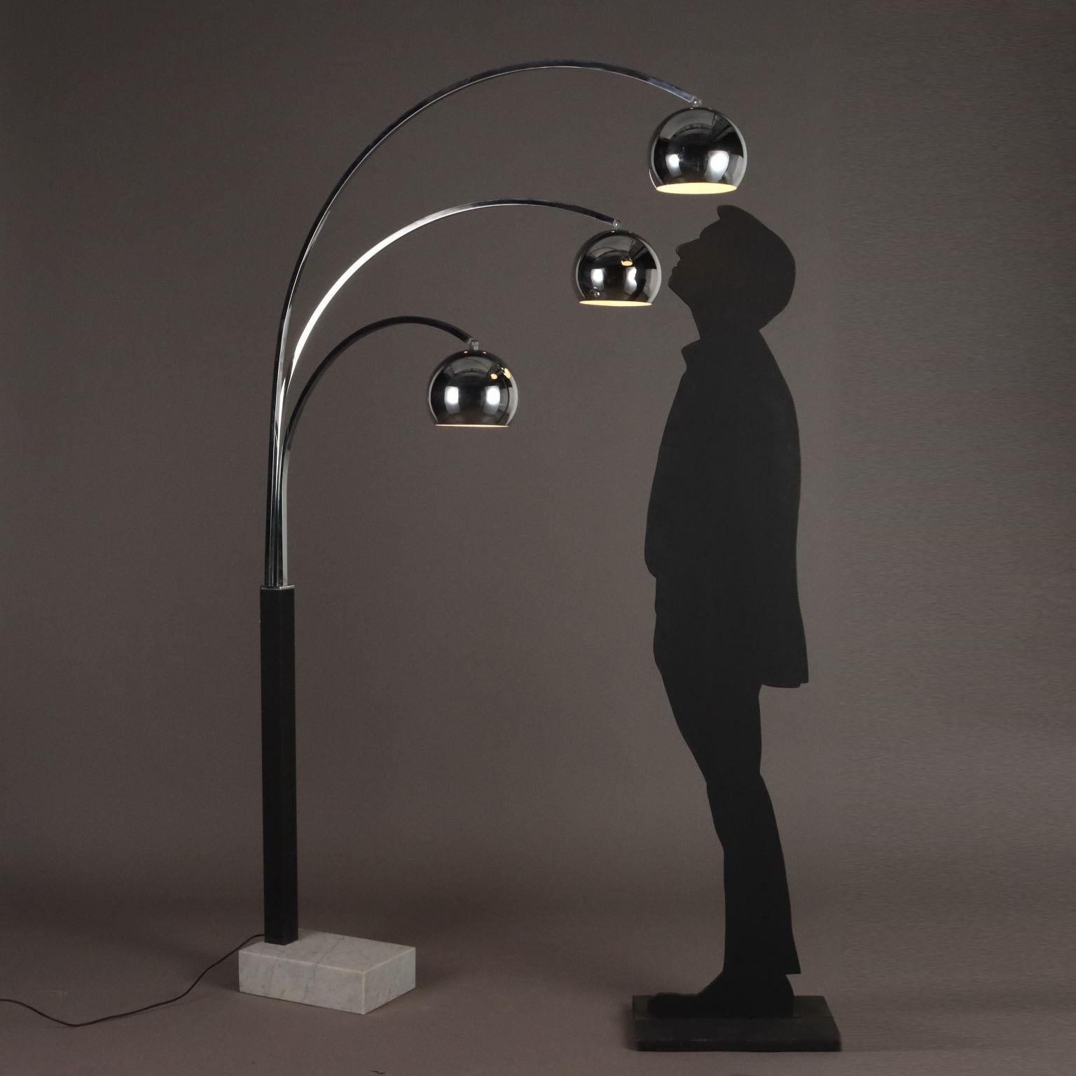 Mid-Century Modern 70s Lampadaire à trois points en vente