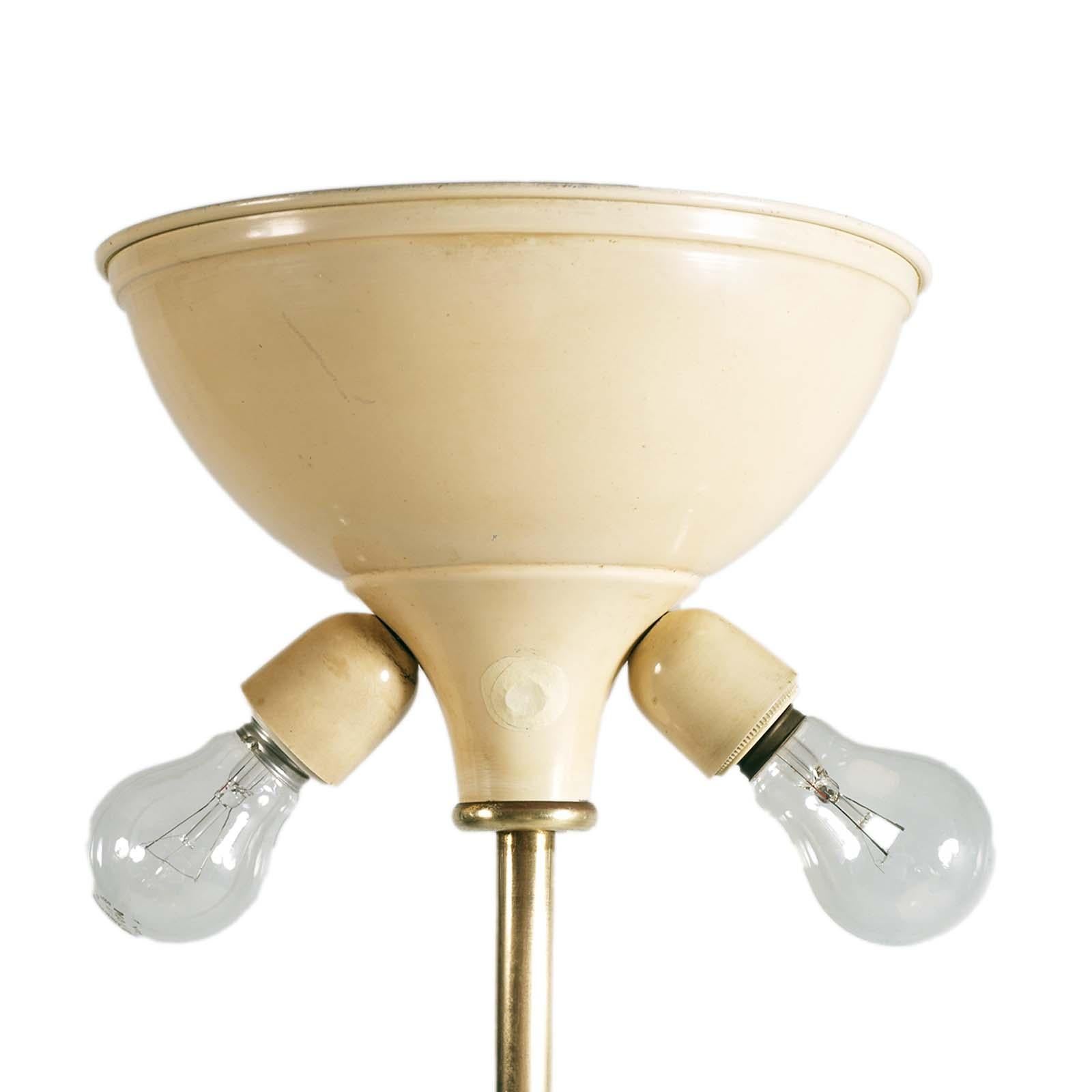 Gilt art deco floor lamp model Florence 1920s brass  gilded by Ghidini1849 For Sale