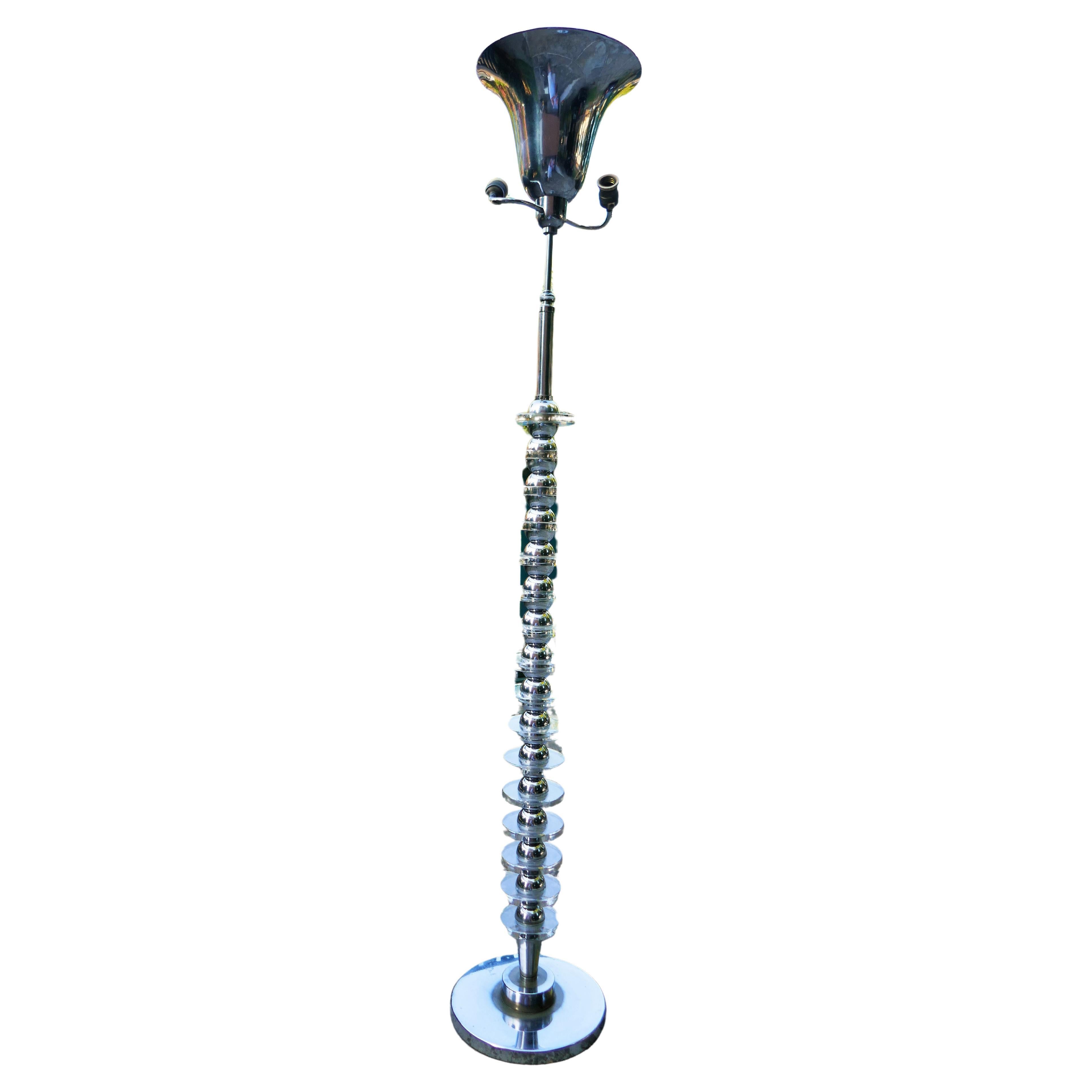 Art Deco Floor Lamp - Ruhlmann Jacques Adnet Gio Ponti