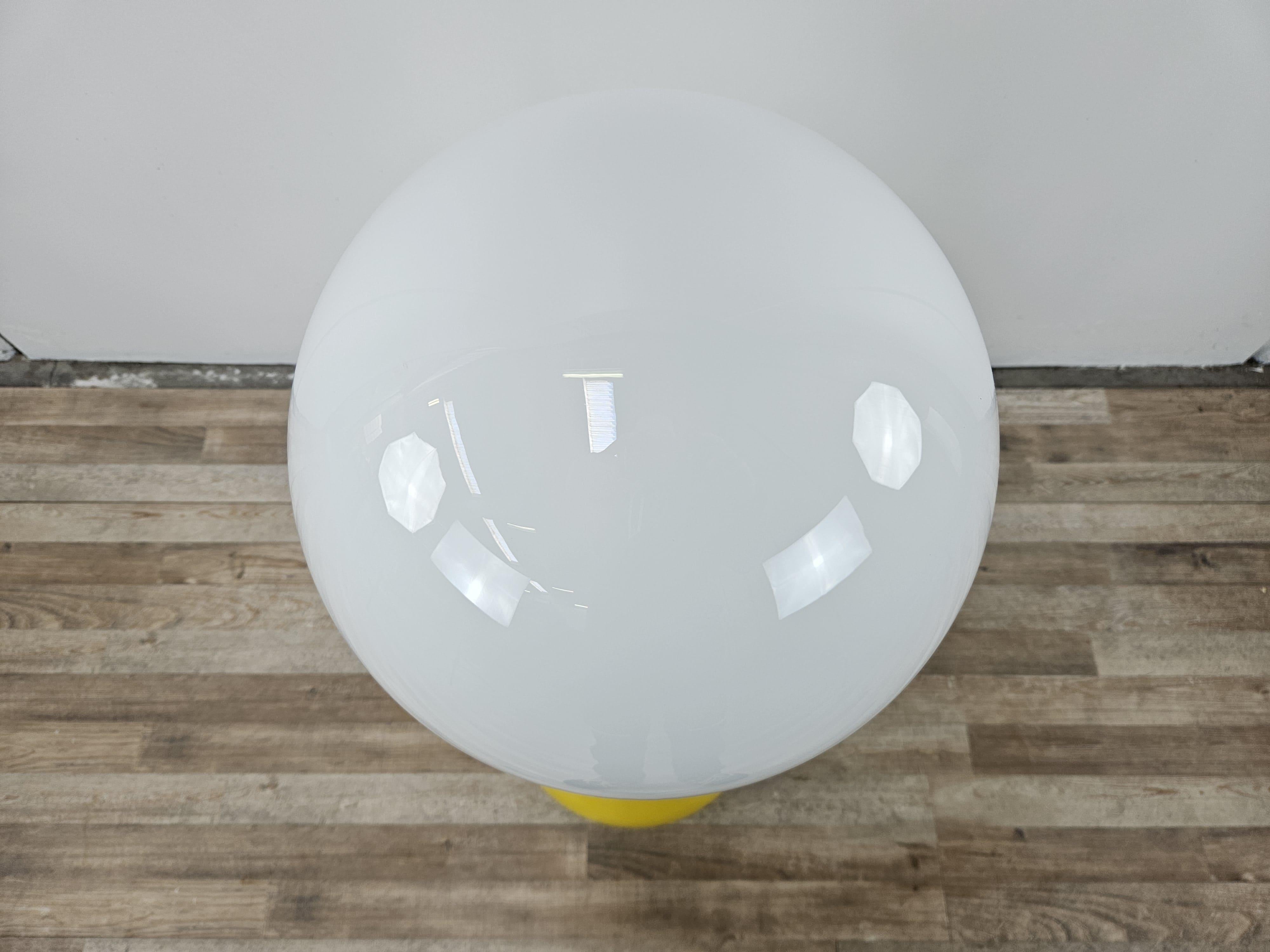 Metallo Lampada da terra Birillo in vetro di Murano di Carlo Nason per Mazzega 1964