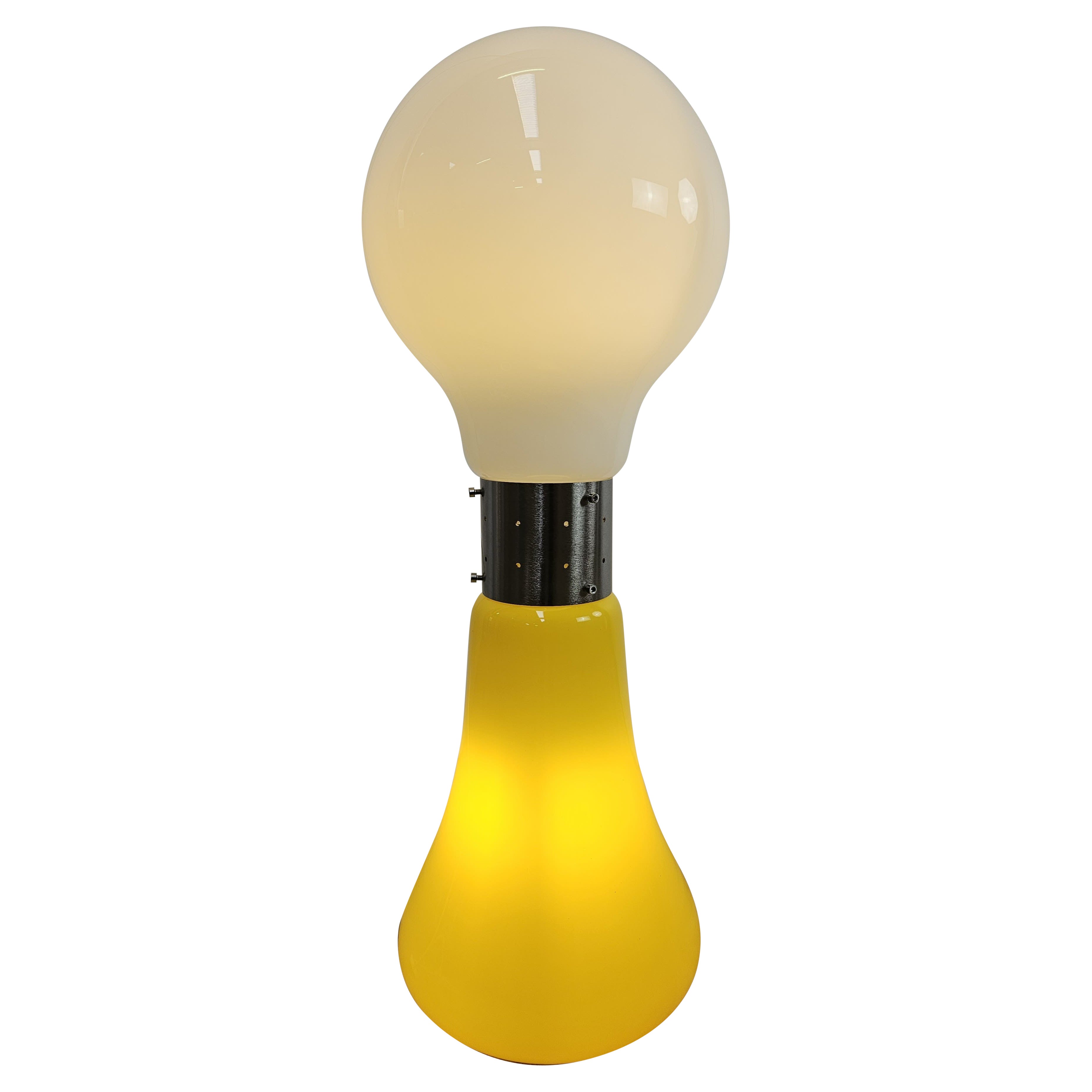 Lampada da terra Birillo in vetro di Murano di Carlo Nason per Mazzega 1964