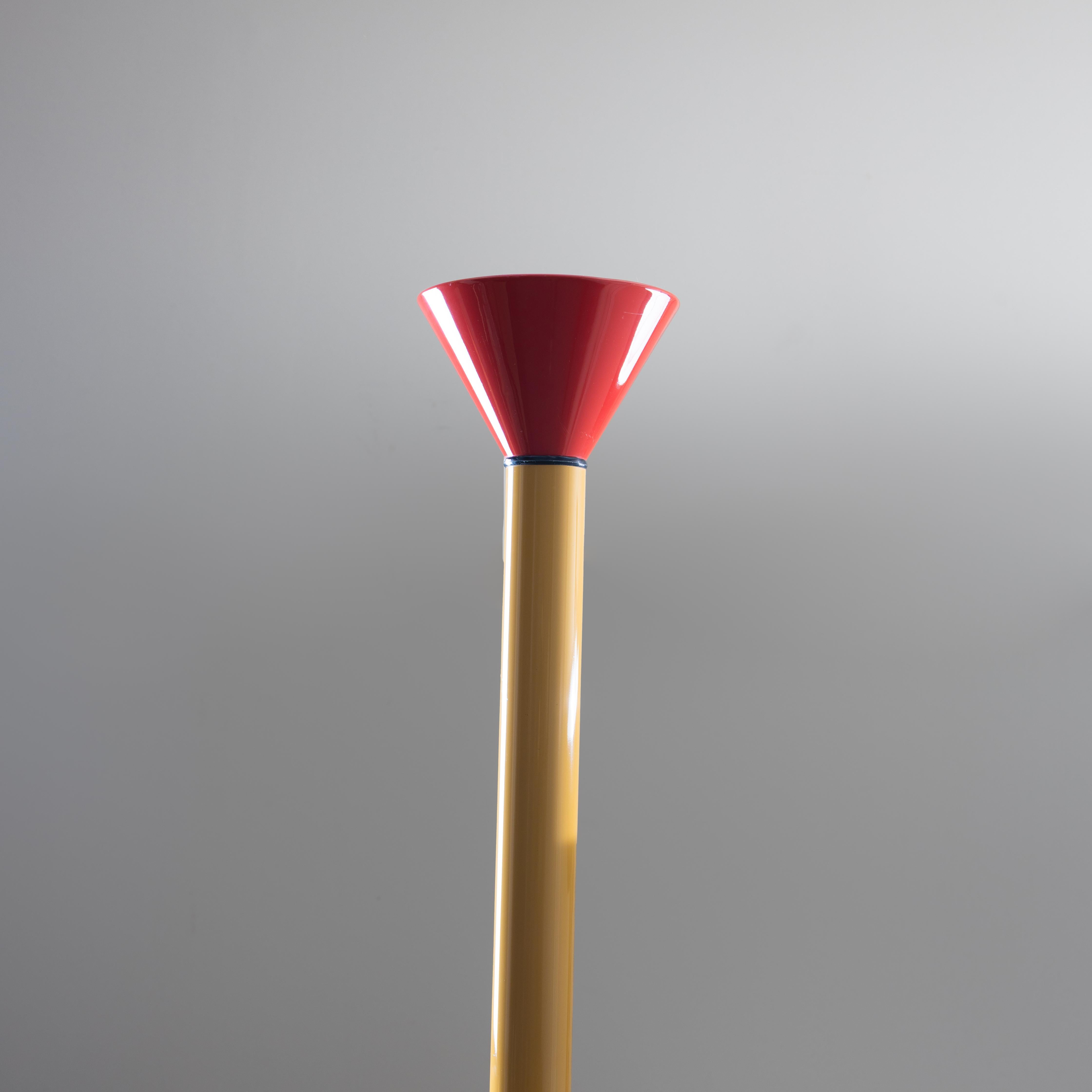 Metal Callimaco floor lamp, Ettore Sottsass, Artemide, 1982