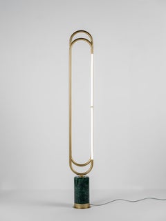 Collier floor lamp with Guatemala green marble base
