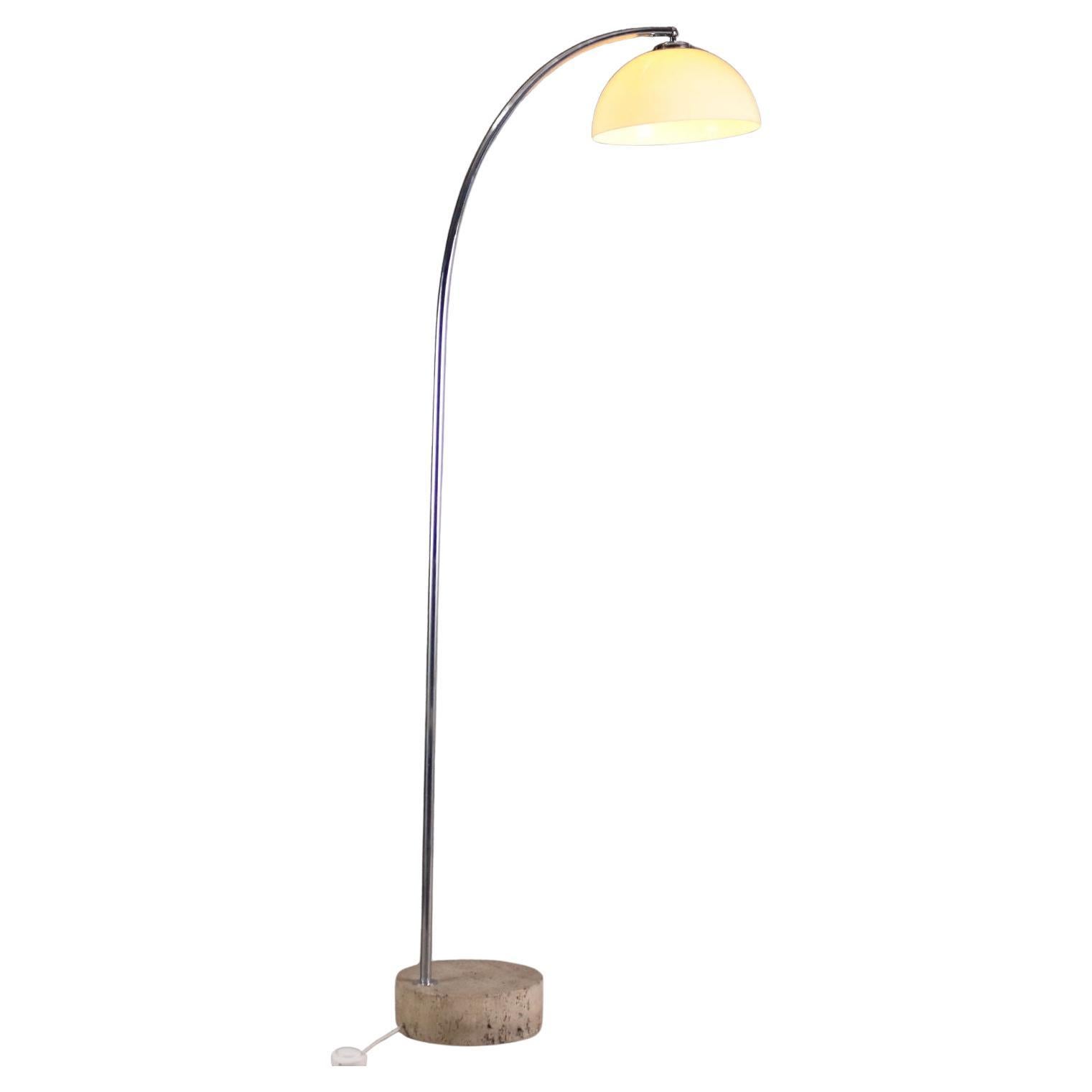 Lampada da Terra con Base in Marmo Anni 70