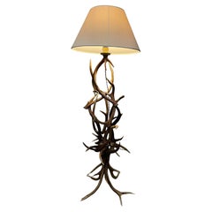 Floor lamp with deciduous deer antlers, 1990s