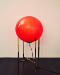 Floor lamp with red globe, Vistosi, 1970s