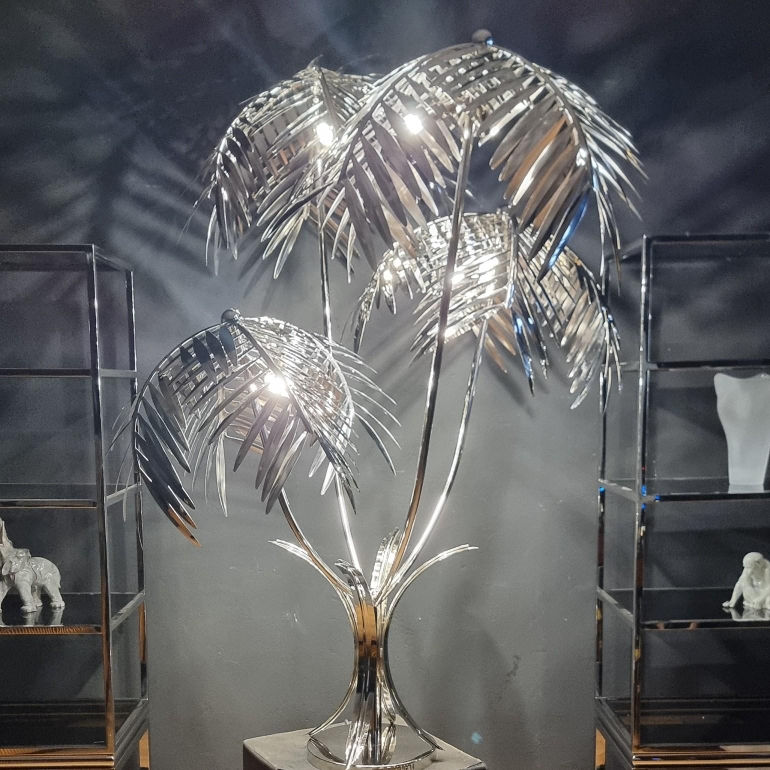 Stainless Steel Vintage Floor Lamp by Kenzia in chrome-plated steel For Sale