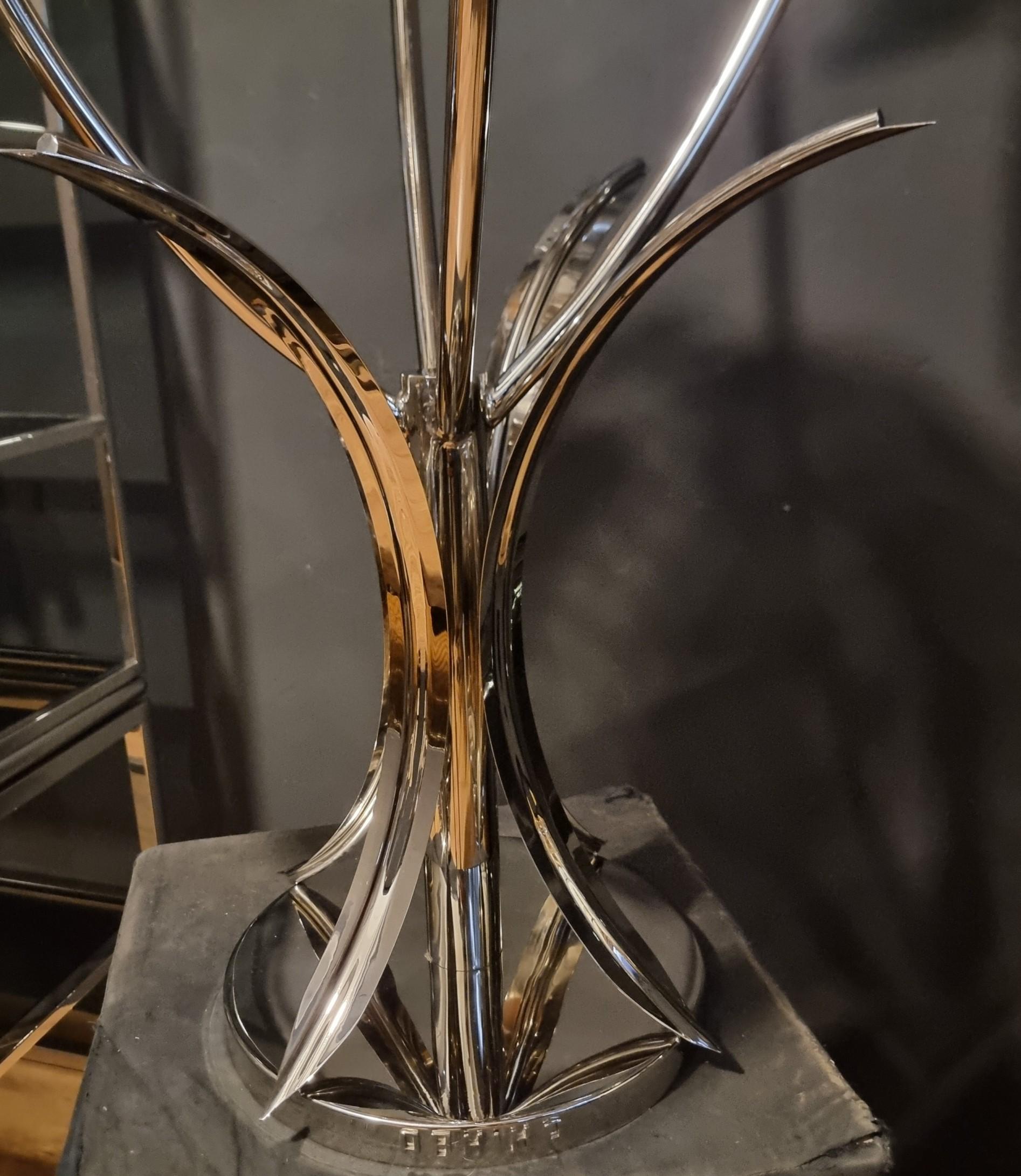 Vintage Floor Lamp by Kenzia in chrome-plated steel For Sale 3