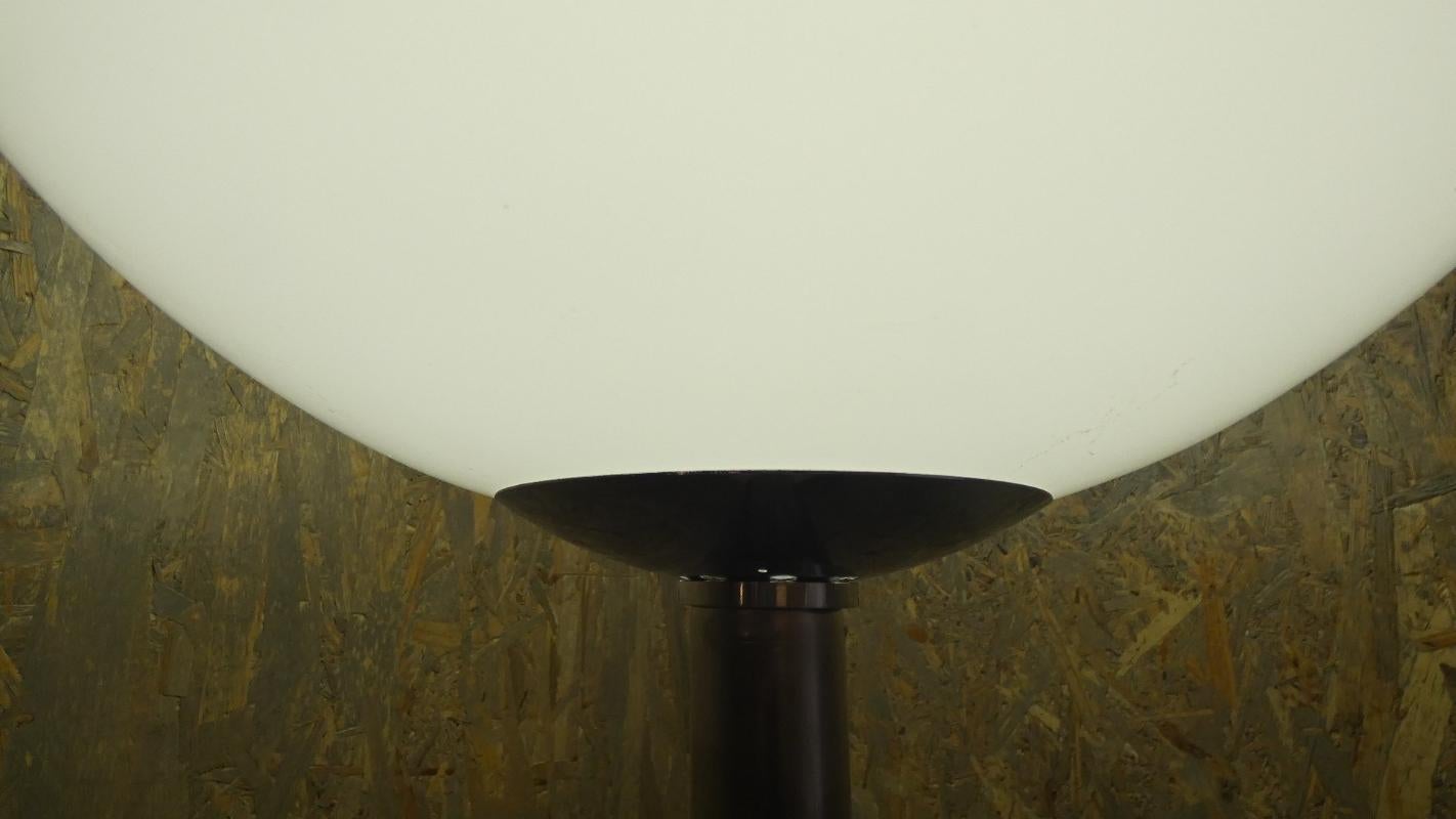 Plated Chromed steel and perspex floor lamp, Italy 1970s For Sale