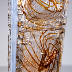 Steel and Murano glass floor lamp, 1970s