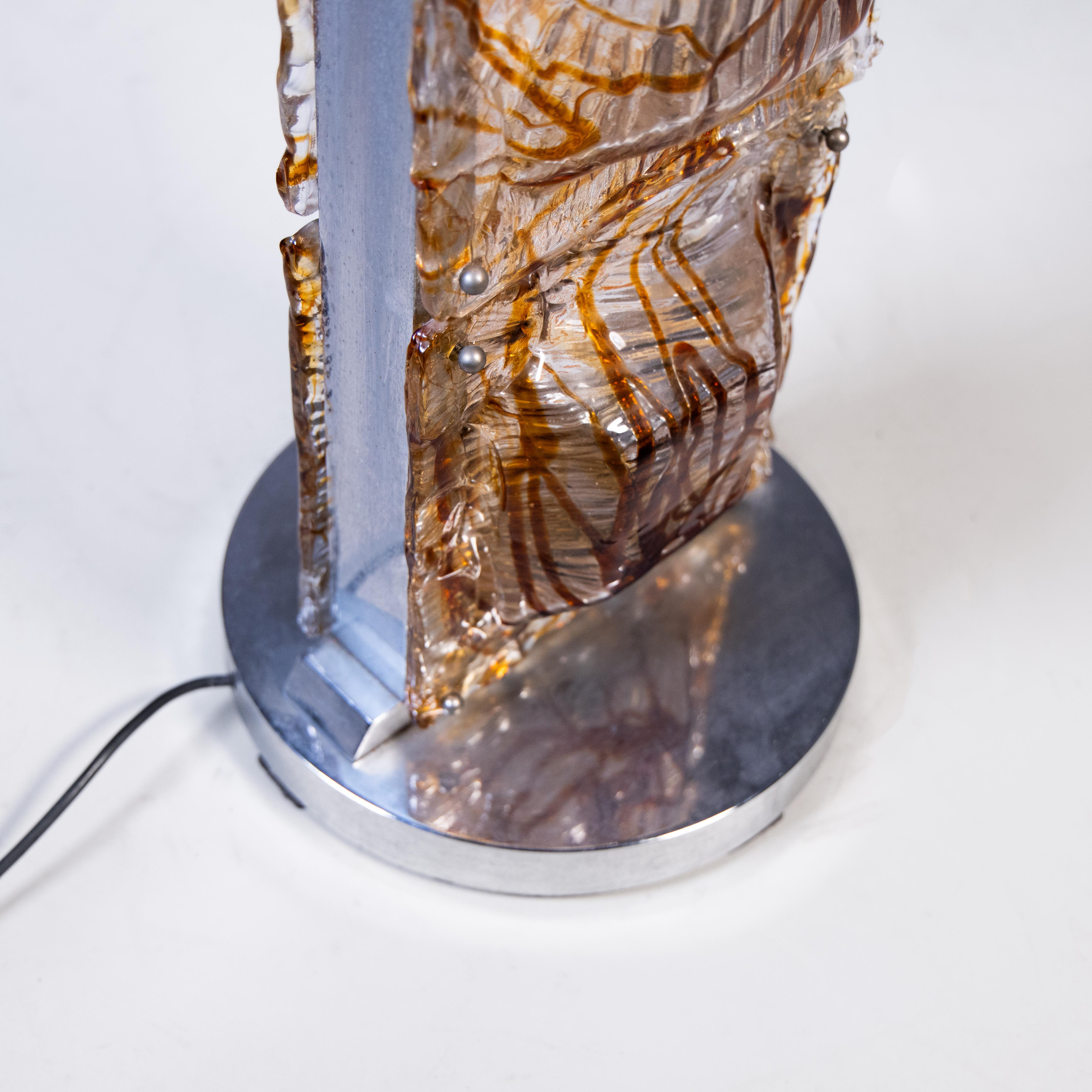 Steel and Murano glass floor lamp, 1970s For Sale 2