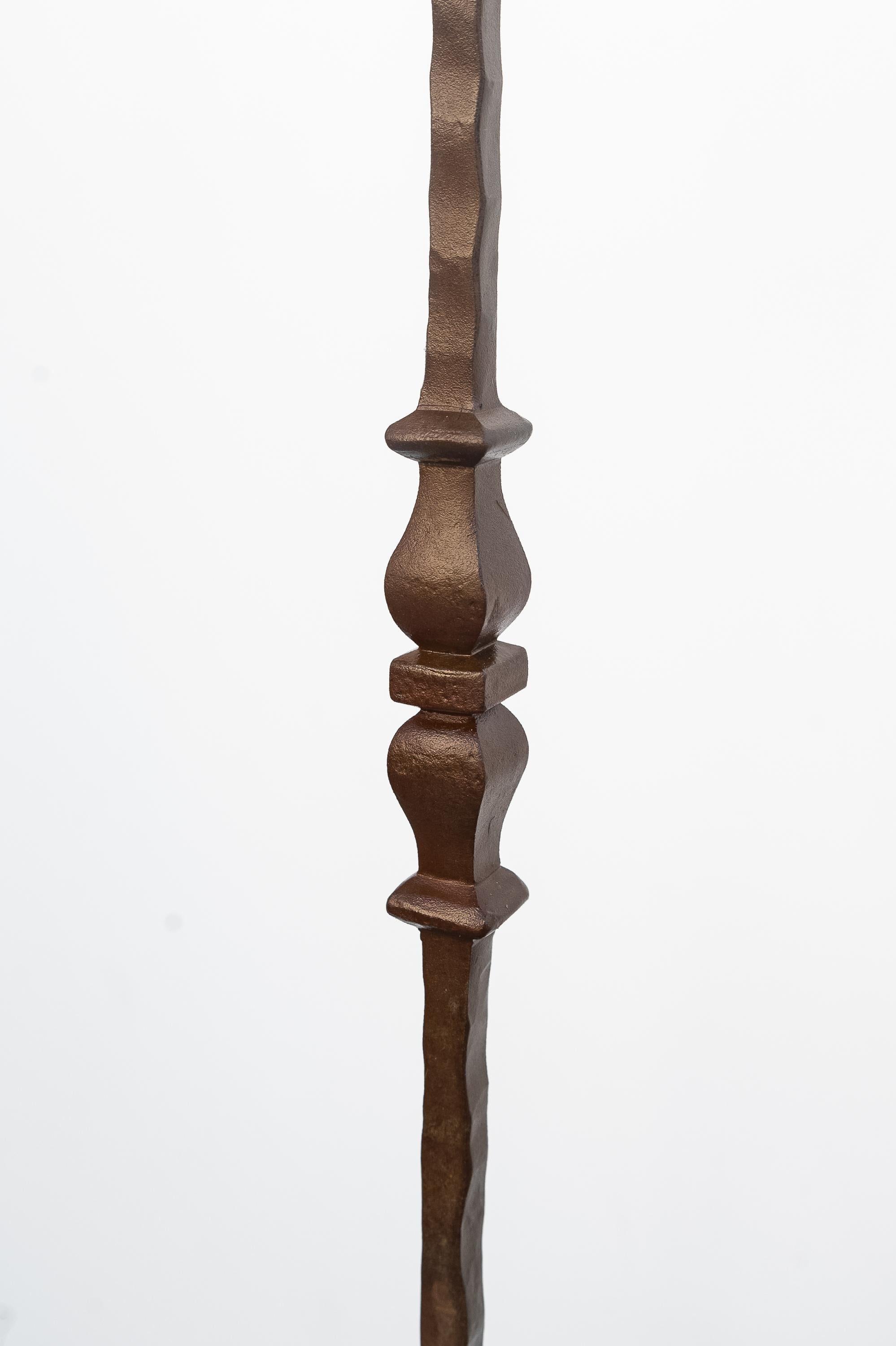 Wrought Iron Forged iron floor lamp, early 1900s  For Sale