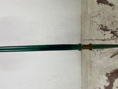 Green metal and brass floor lamp Italian manufacture 1950s'