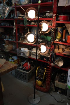 Brass and Marble Floor Lamp Stilux Milano Italy 1950s