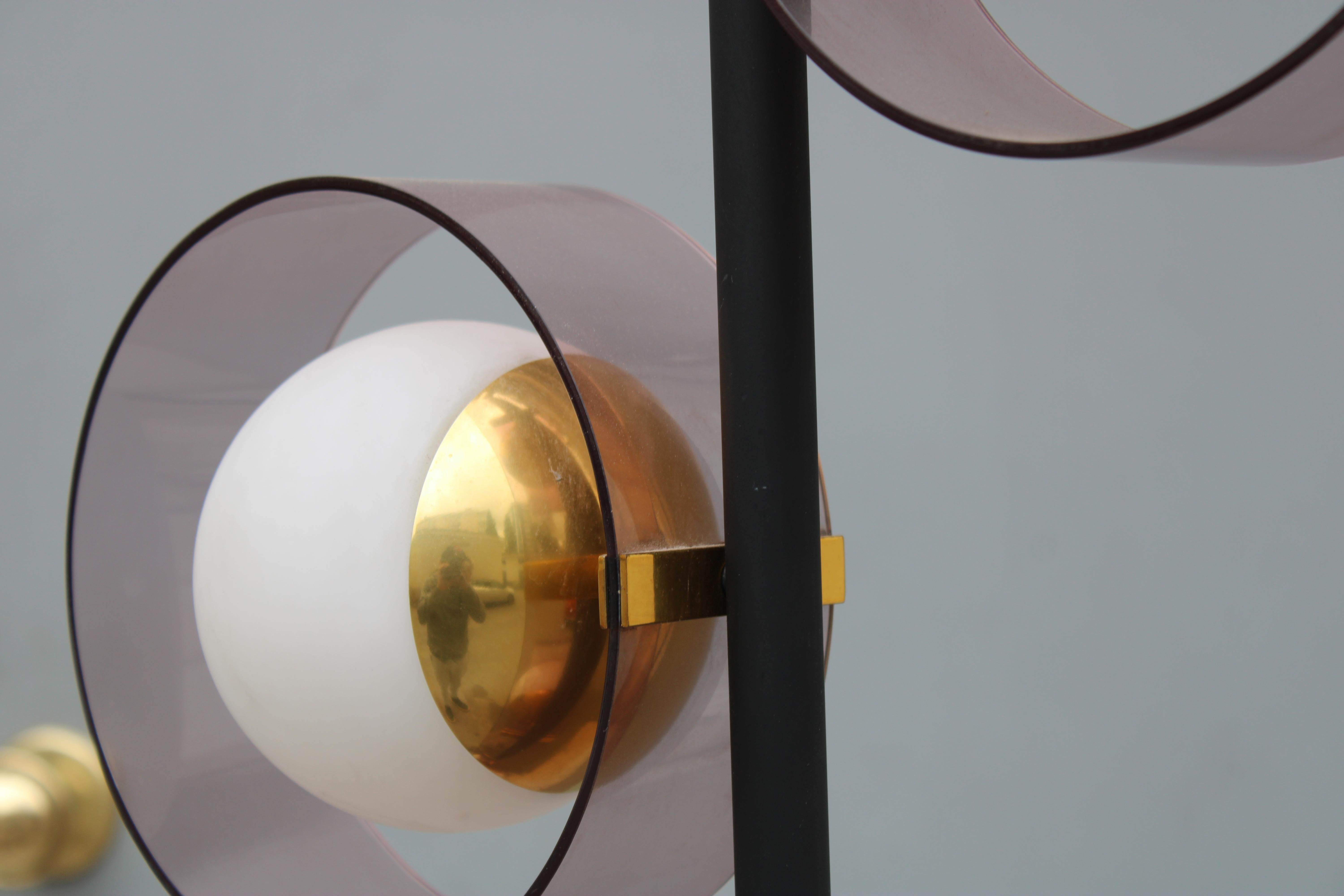 Lampada da Terra in Ottone e marmo Stilux Milano Italia 1950 in vendita 2