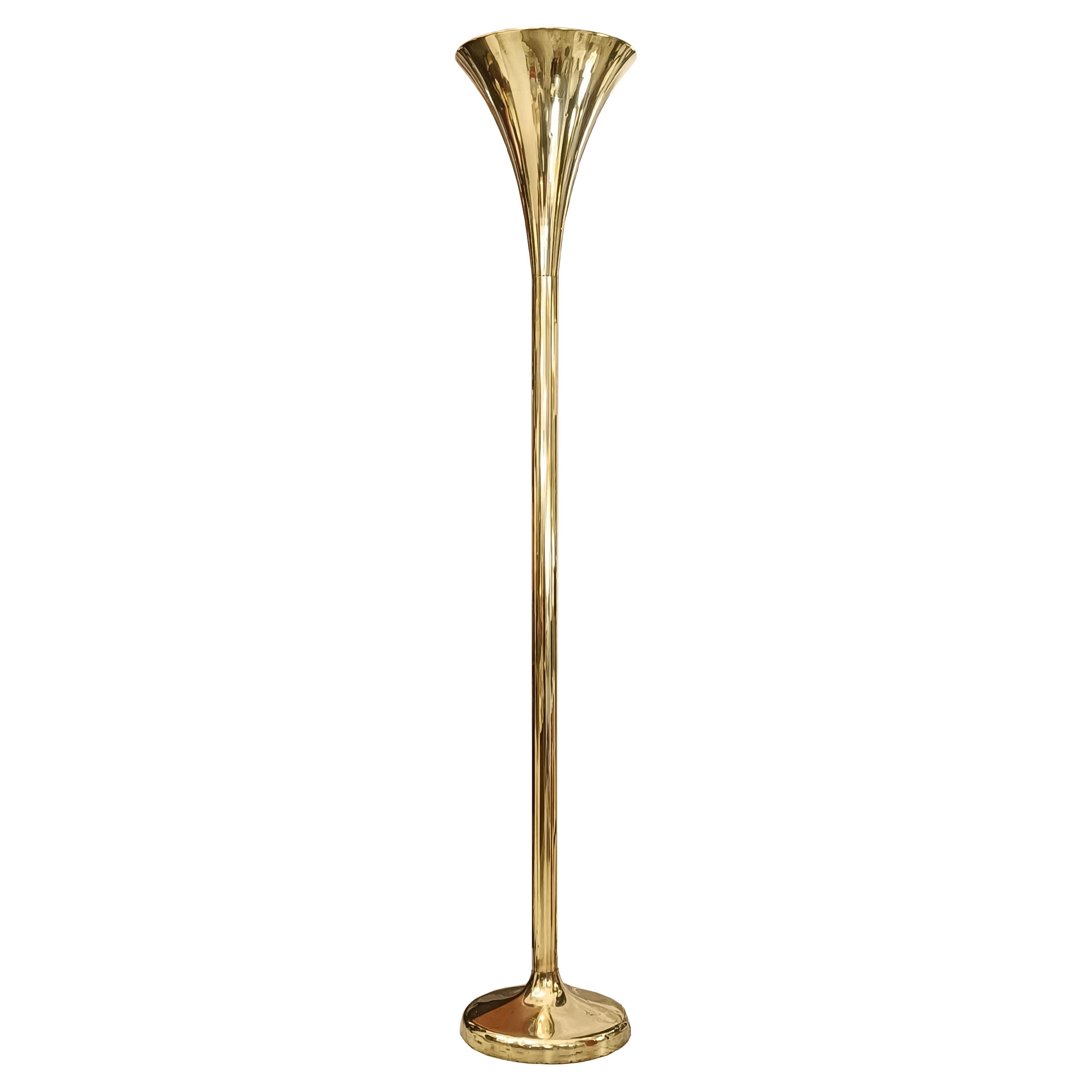 Luminator Brass Floor Lamp, Italy 1950s