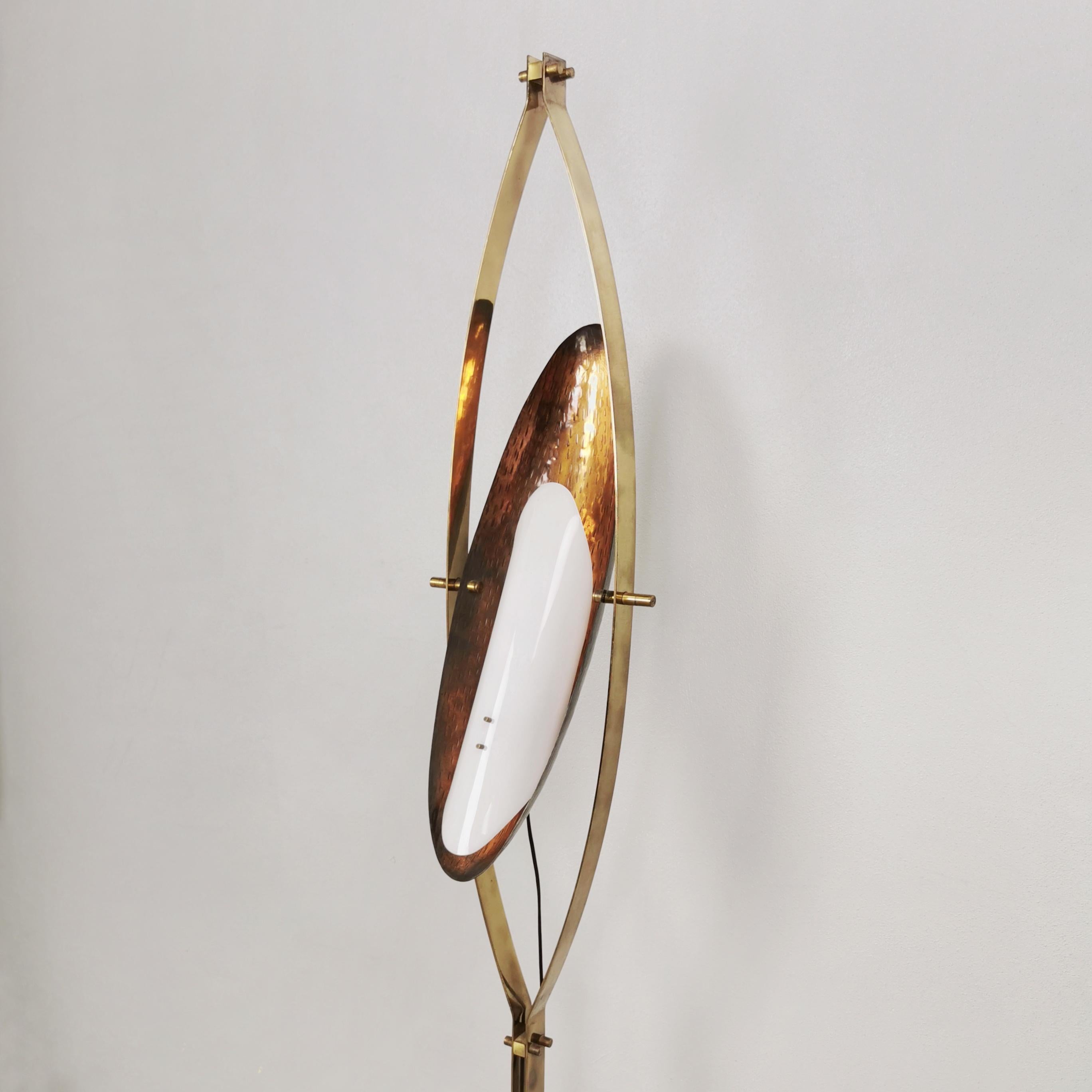 Reggiani Copper and Brass Floor Lamp 1960s For Sale 6