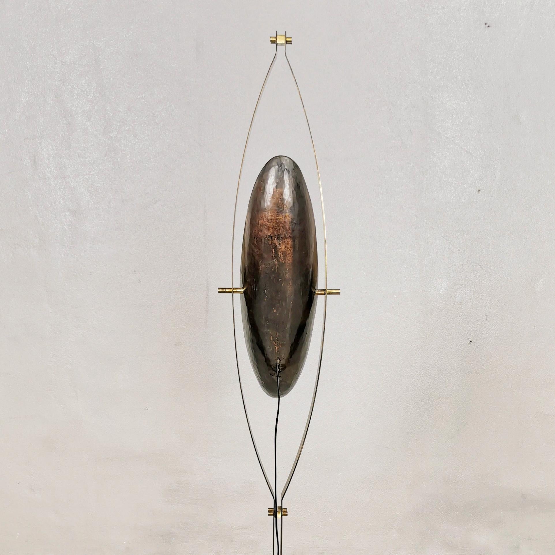 Reggiani Copper and Brass Floor Lamp 1960s For Sale 1