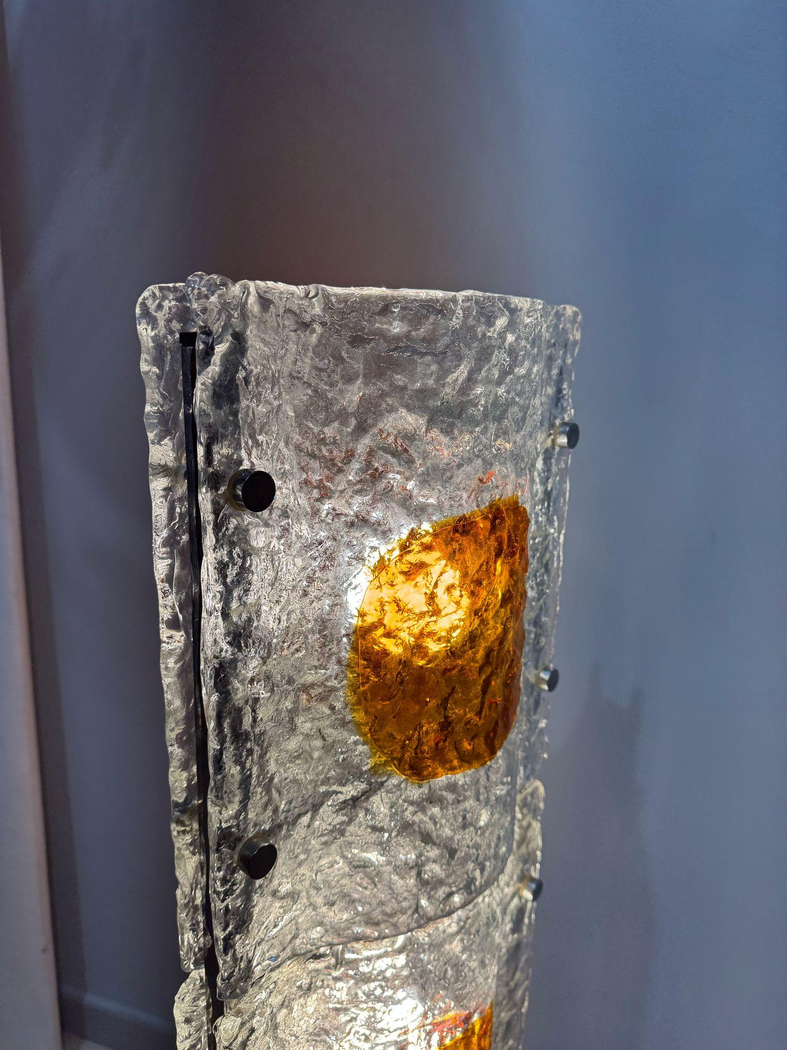 Lampada da terra in vetro di Murano, Mazzega anni '70 In condizioni discrete in vendita a Palermo, IT
