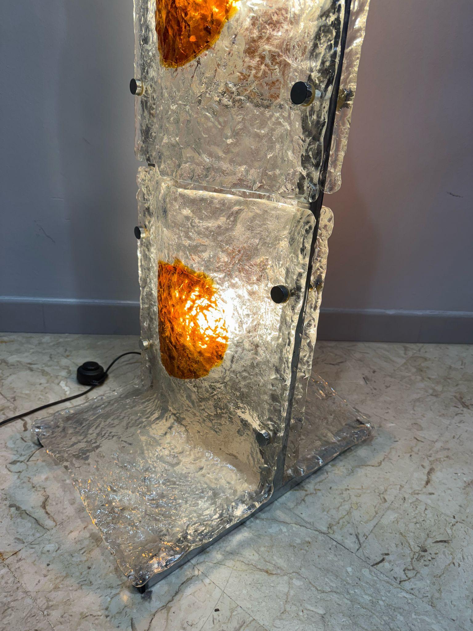 Lampada da terra in vetro di Murano, Mazzega anni '70 in vendita 1
