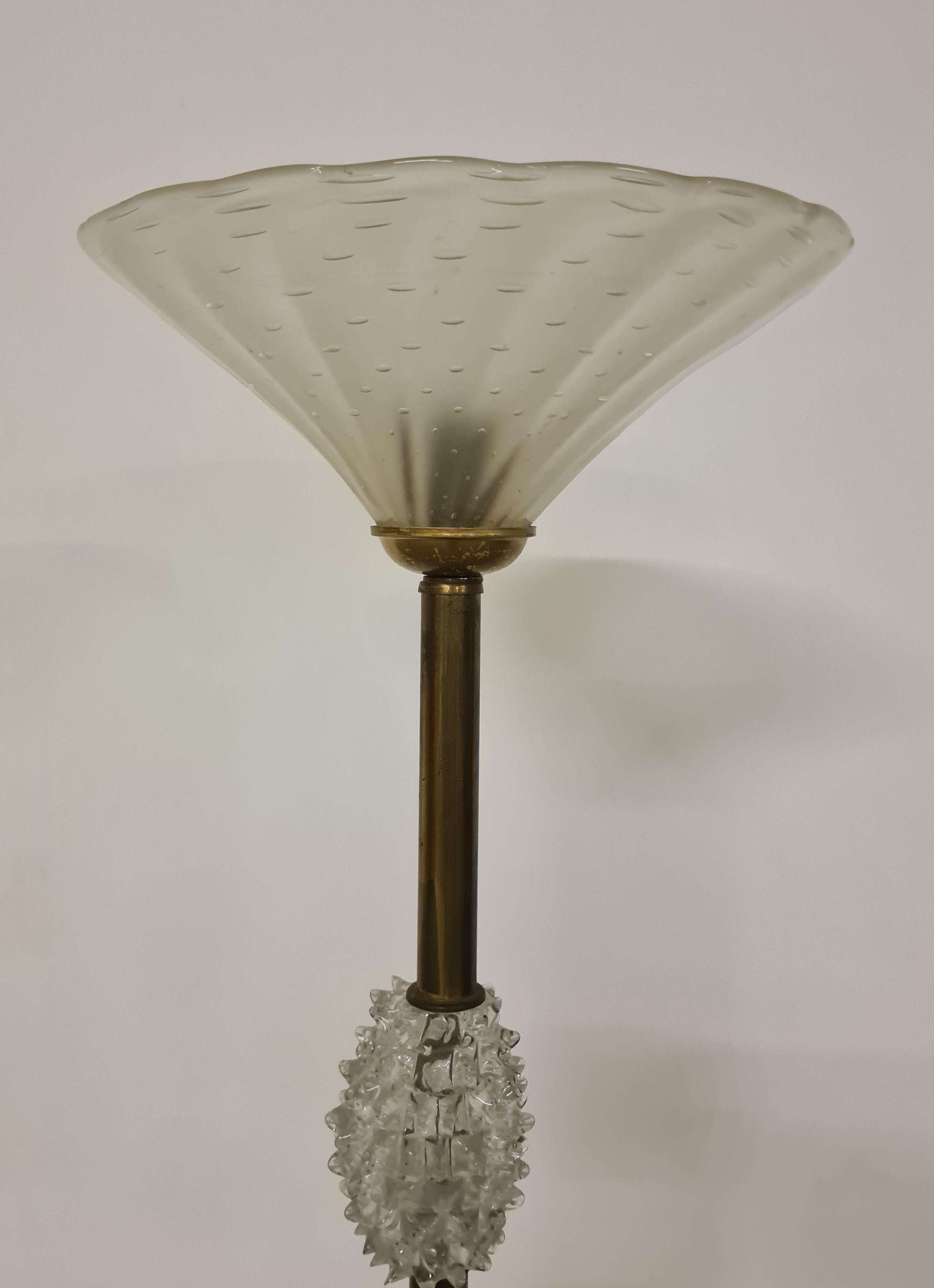 Lámpara de pie de cristal roscado de Barovier & Toso en Bueno estado para la venta en Torino, IT
