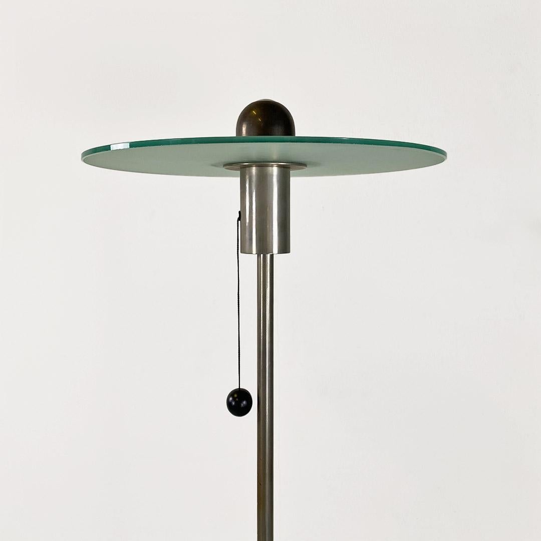 Italian steel and crystal floor lamp by Gyula Pap, Tecnolumen, 1970 For Sale 5