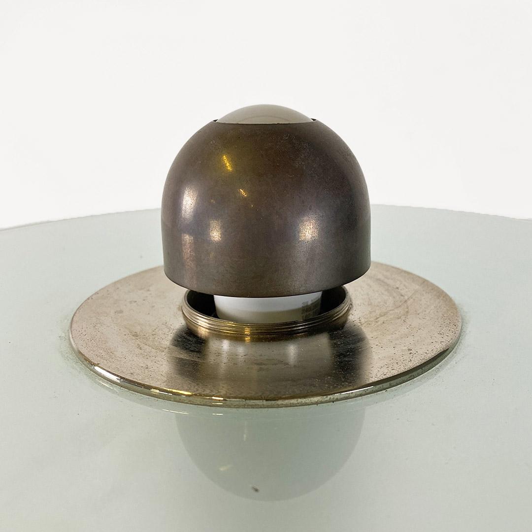Italian modern steel and crystal floor lamp by Gyula Pap for Tecnolumen, 1970s For Sale 7