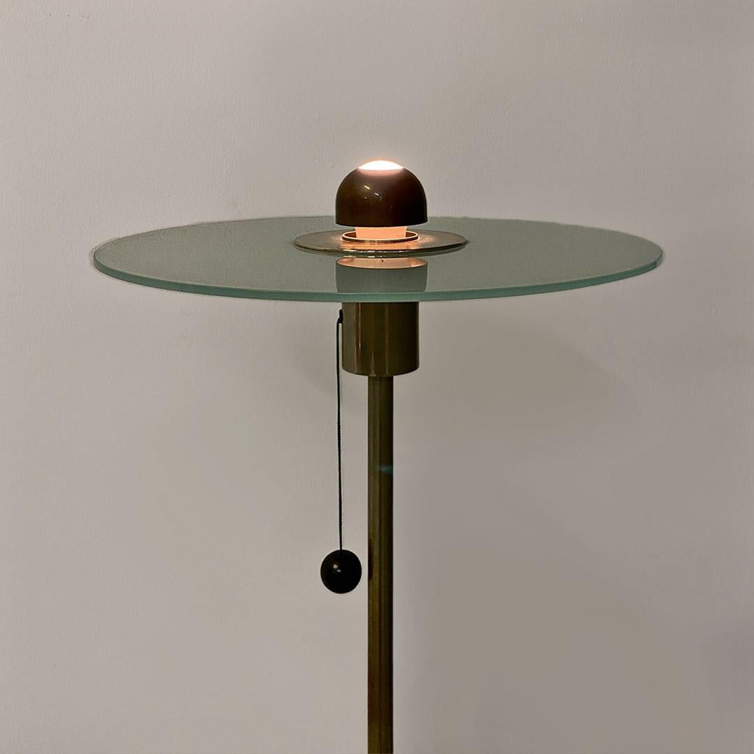 Italian steel and crystal floor lamp by Gyula Pap, Tecnolumen, 1970 For Sale 10