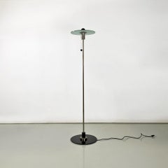 Italian modern steel and crystal floor lamp by Gyula Pap for Tecnolumen, 1970s