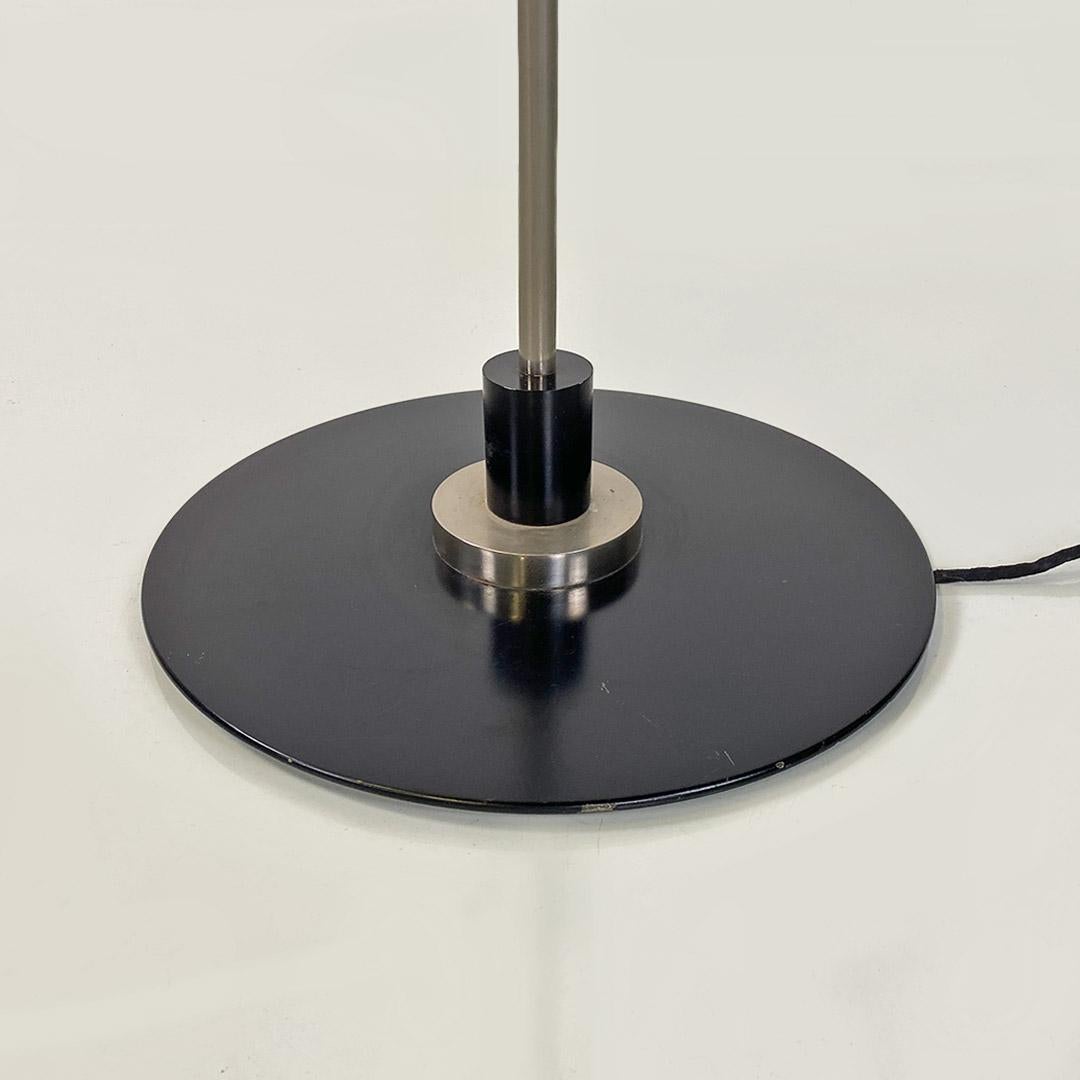 Late 20th Century Italian steel and crystal floor lamp by Gyula Pap, Tecnolumen, 1970 For Sale