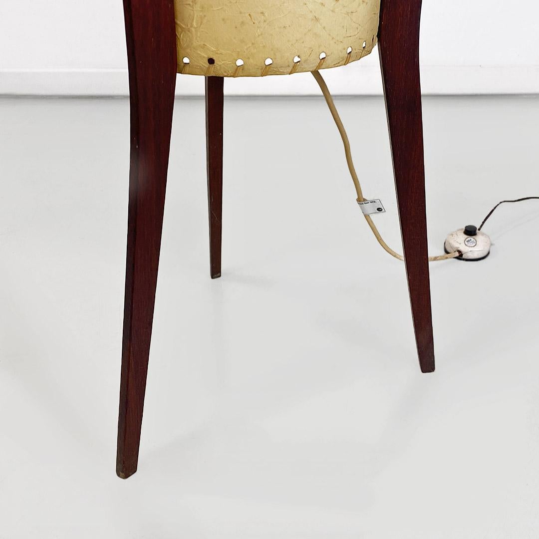 Danish mid-century modern parchment and teak wood floor lamp, 1960s in vendita 4