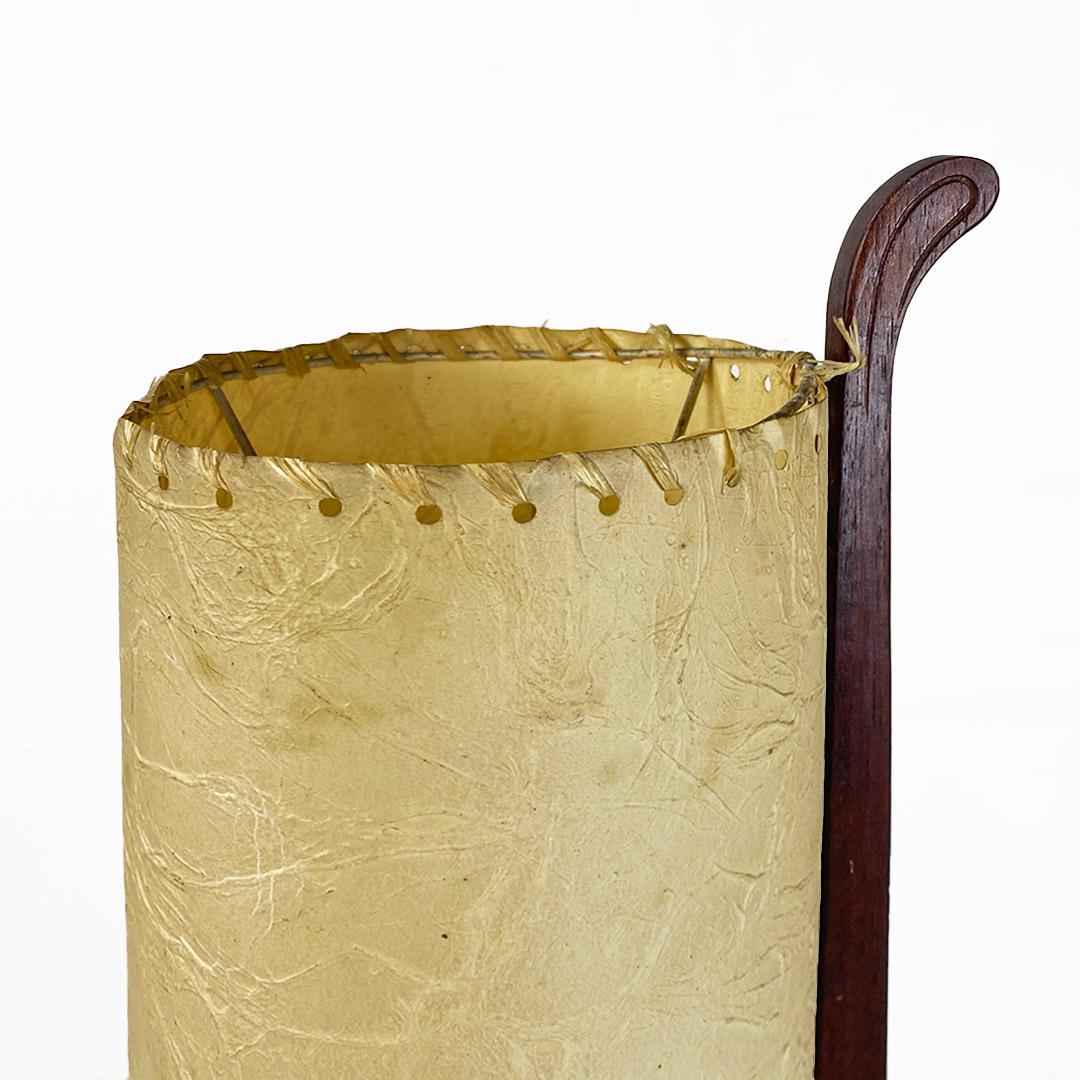 Mid-20th Century Danish mid-century modern parchment and teak wood floor lamp, 1960s in vendita