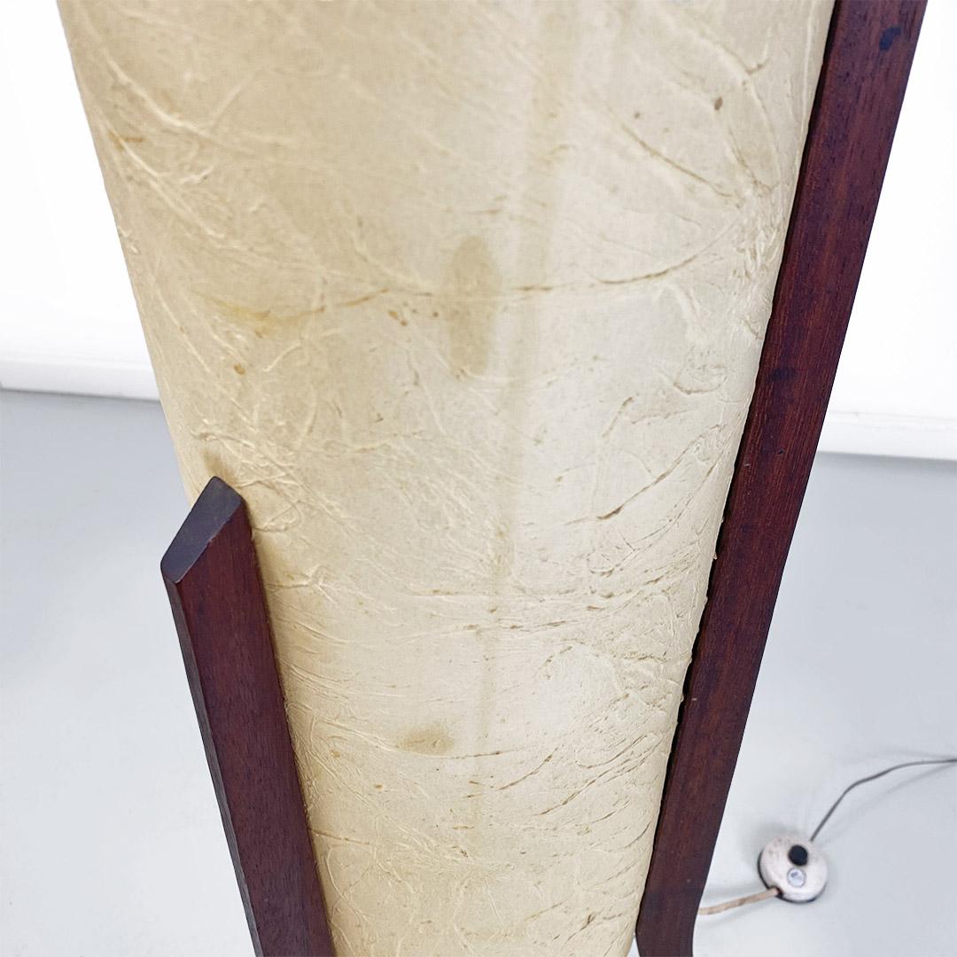 Floor lamp, Danish modernism, parchment and teak wood, ca. 1960. For Sale 3