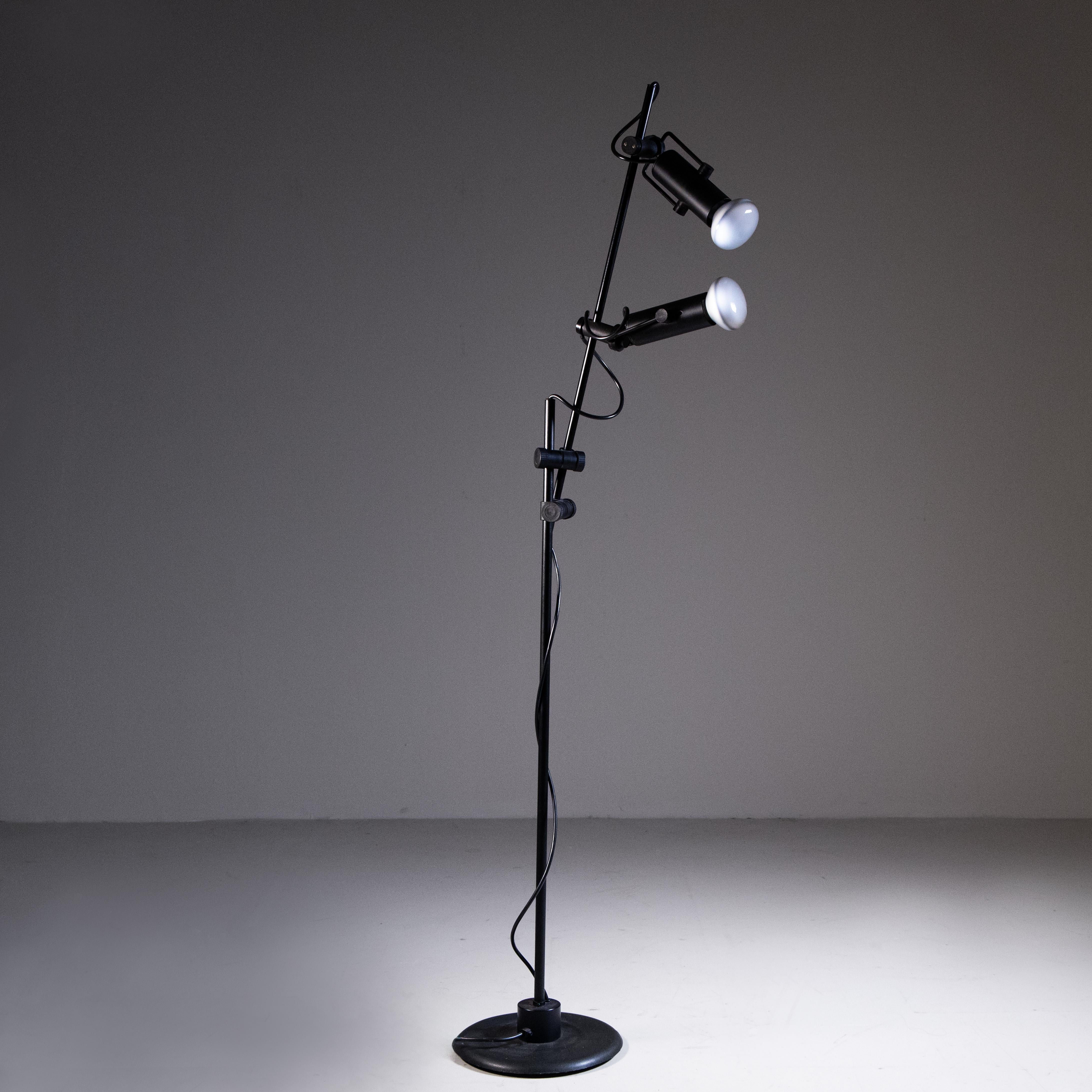 Black floor lamp with adjustable lights, 1960.