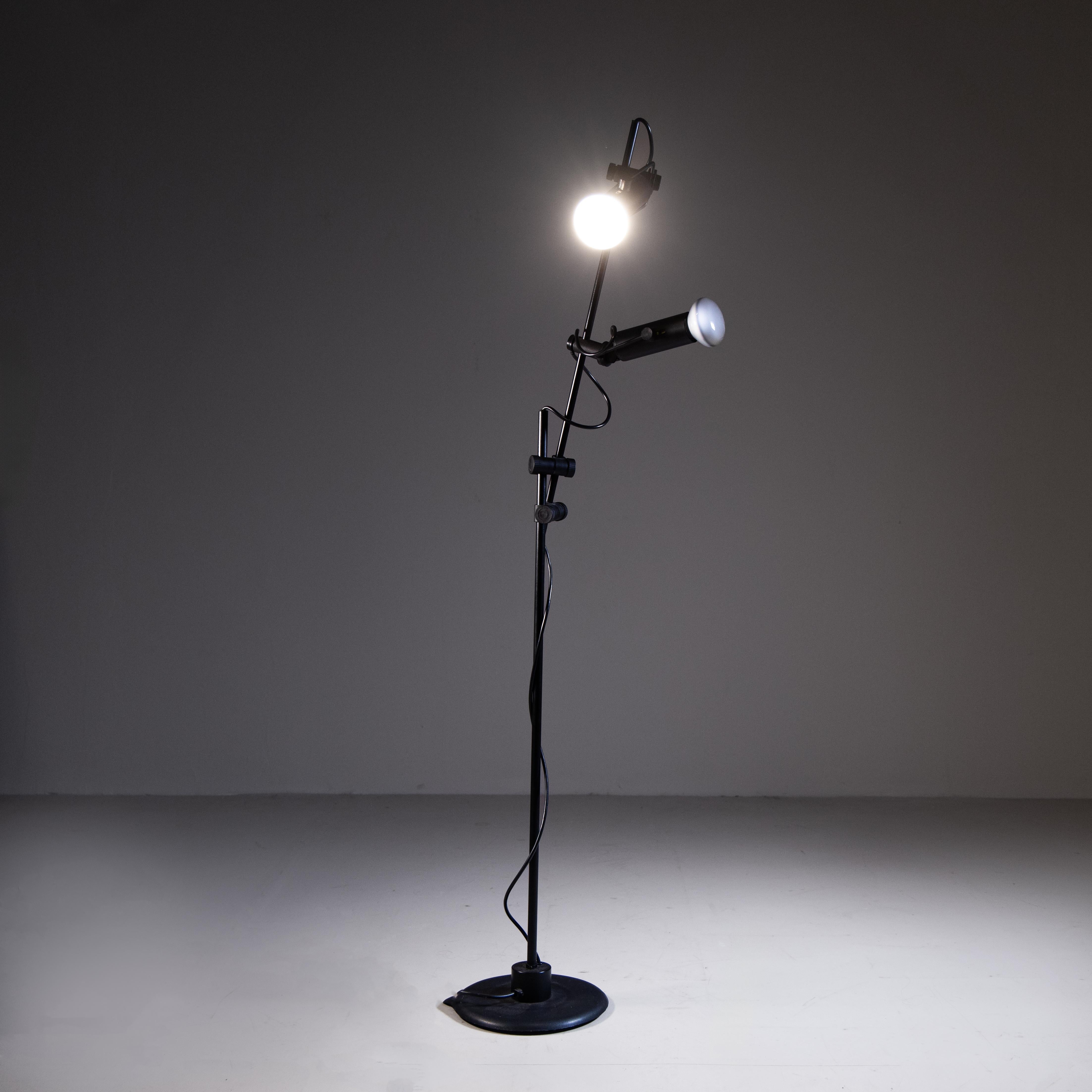 Mid-20th Century Black floor lamp with adjustable lights, 1960s For Sale