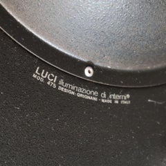 Lámpara de pie negra satinada modelo 475 de Luci Design Grignani, Italia, años 70