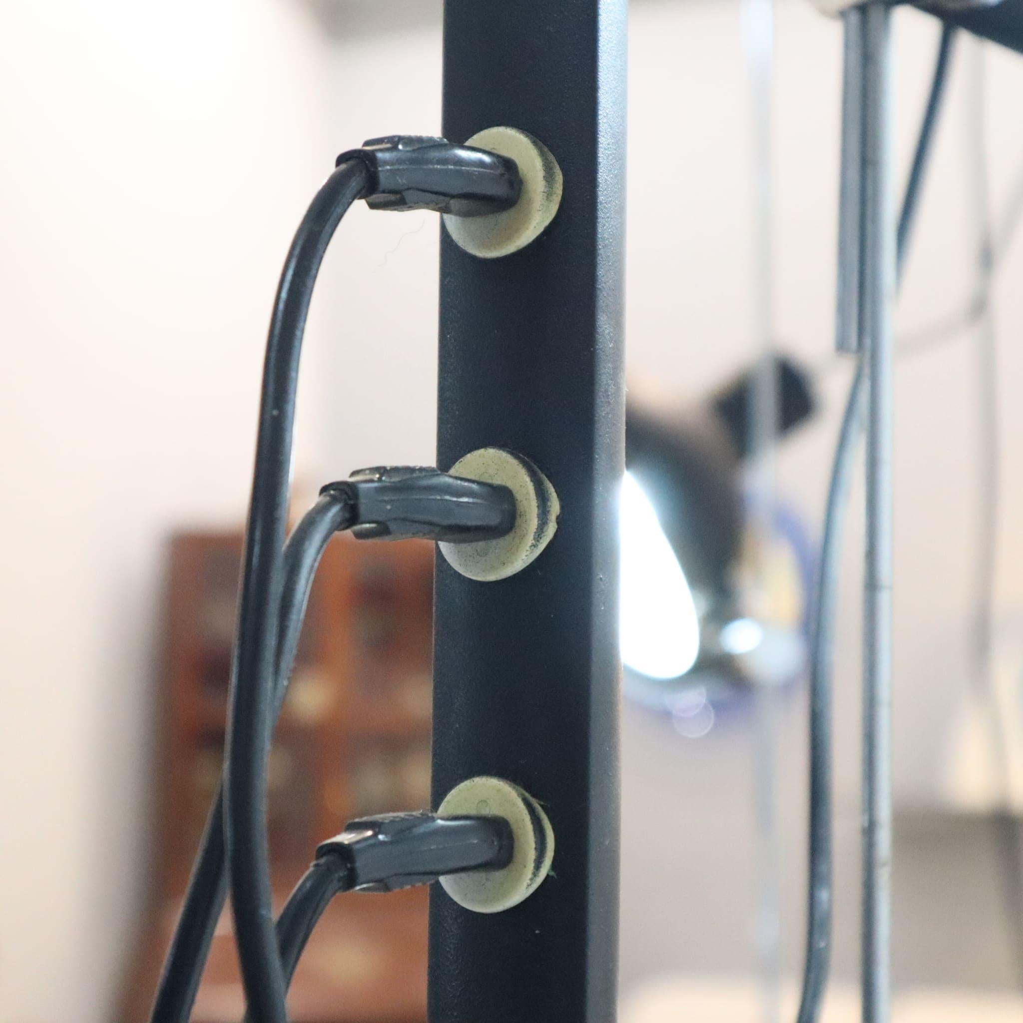 Metal Satin black floor lamp model 475 by Luci Design Grignani, Italy, 1970s For Sale