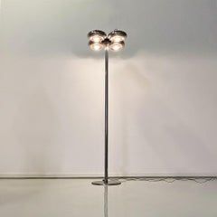Italian space age chromed steel P449 floor lamp by Luci Illuminazione, 1970s