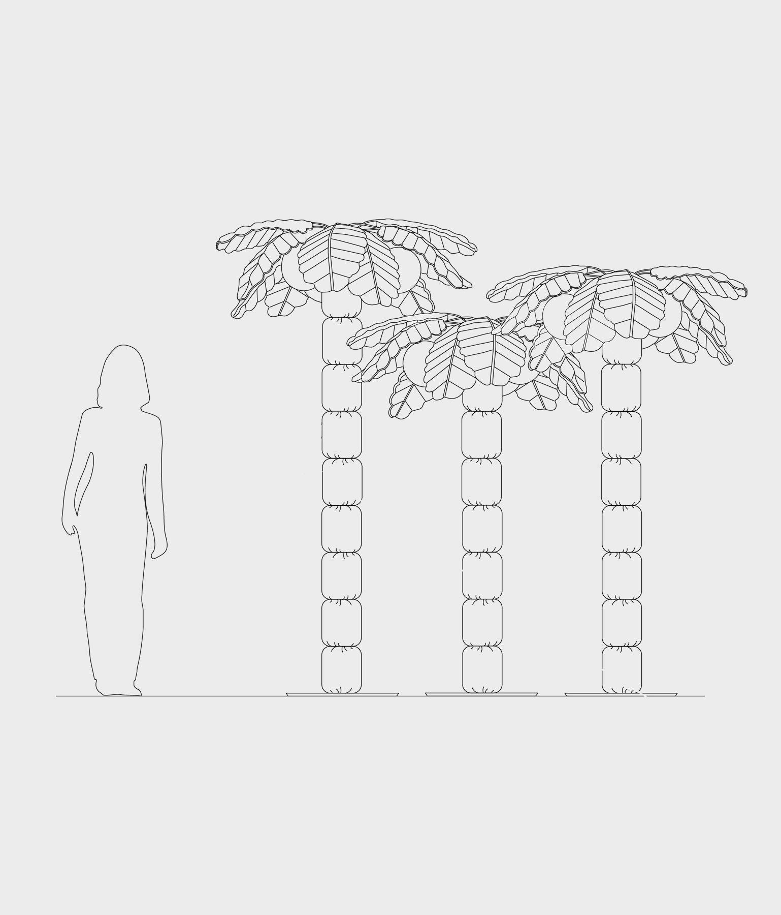 Verniciatura a polvere Lampada da terra Palm Beach Tall disegnata da Pet Therapy, Italia in vendita