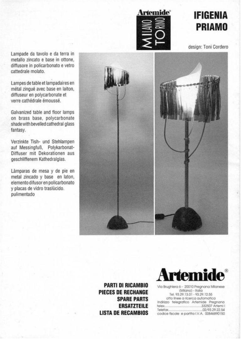 Priamo Floor Lamp by Toni Cordero Artemide Milan/Turin Italy 1990 For Sale 2