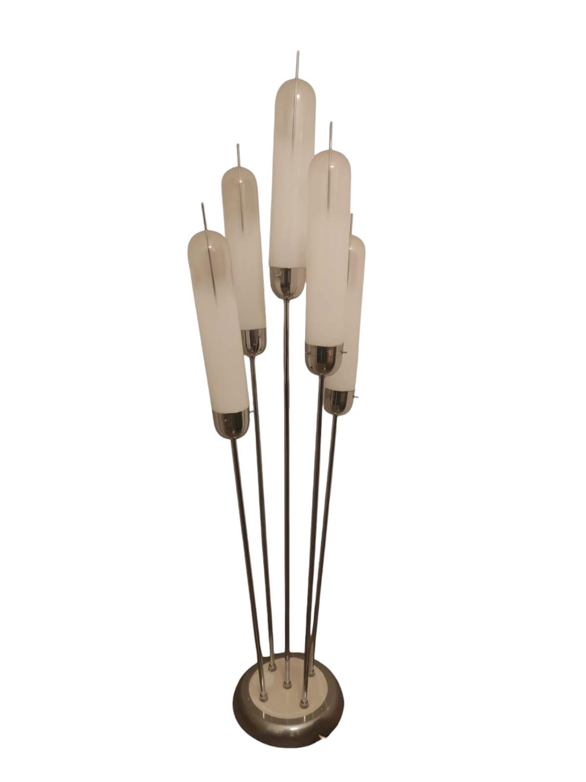 Space Age Reed floor lamp in Murano glass by Carlo Nason for Mazzega, 1970s For Sale