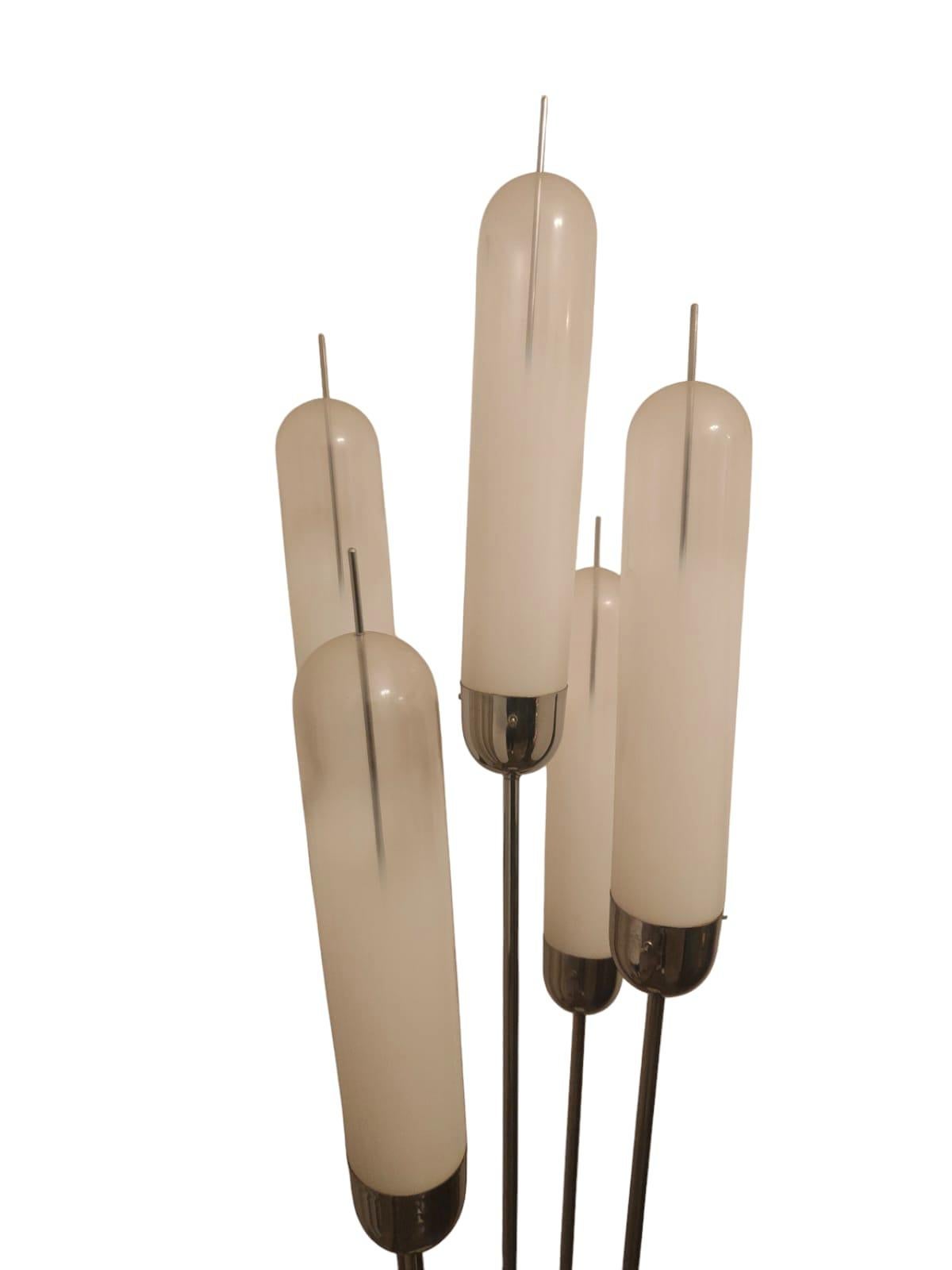 Italian Reed floor lamp in Murano glass by Carlo Nason for Mazzega, 1970s For Sale
