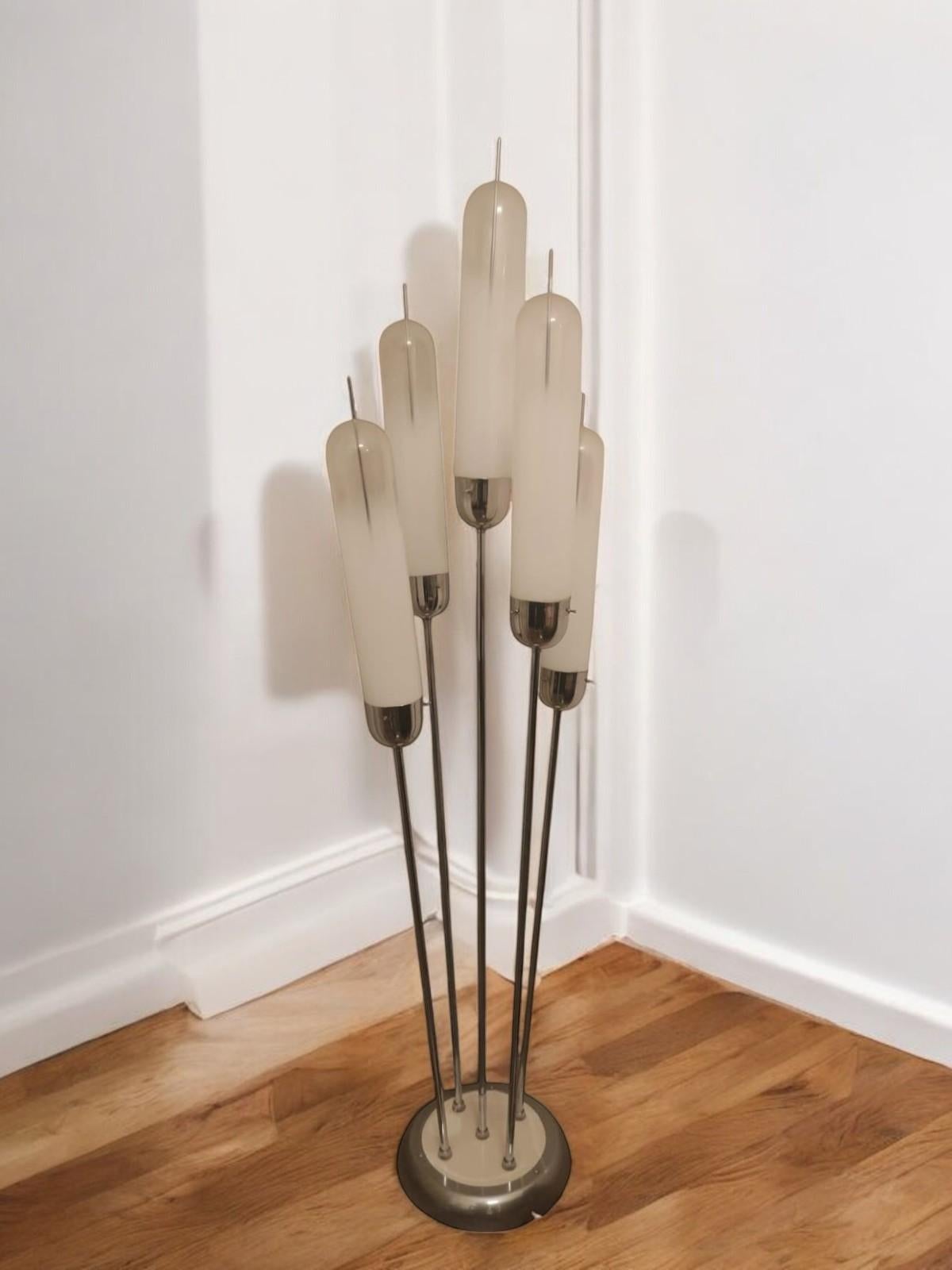 Late 20th Century Reed floor lamp in Murano glass by Carlo Nason for Mazzega, 1970s For Sale