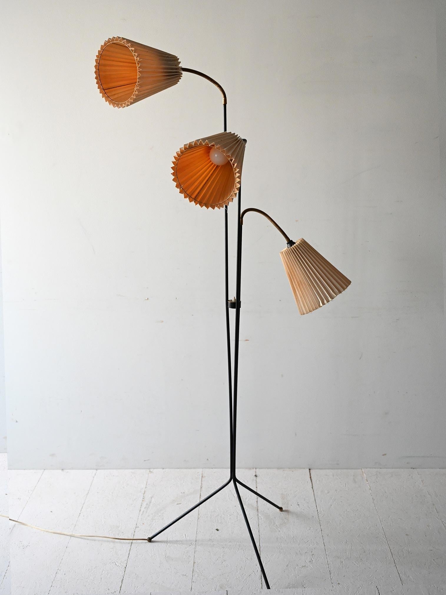 Scandinavian Modern Scandinavian 1950s floor lamp with three arms For Sale
