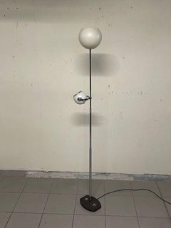 Lampada da terra Stilnovo a luce sommitale e faretto regolabile, fine anni '60
