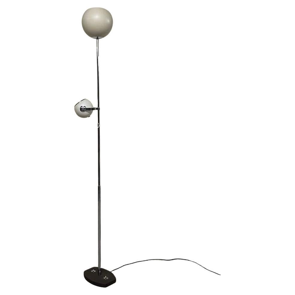 Lampada da terra Stilnovo a luce sommitale e faretto regolabile, fine anni '60