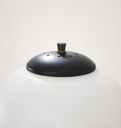 Floor lamp tripod brass and opal glass Italy 50/60s Mid-Century Modern