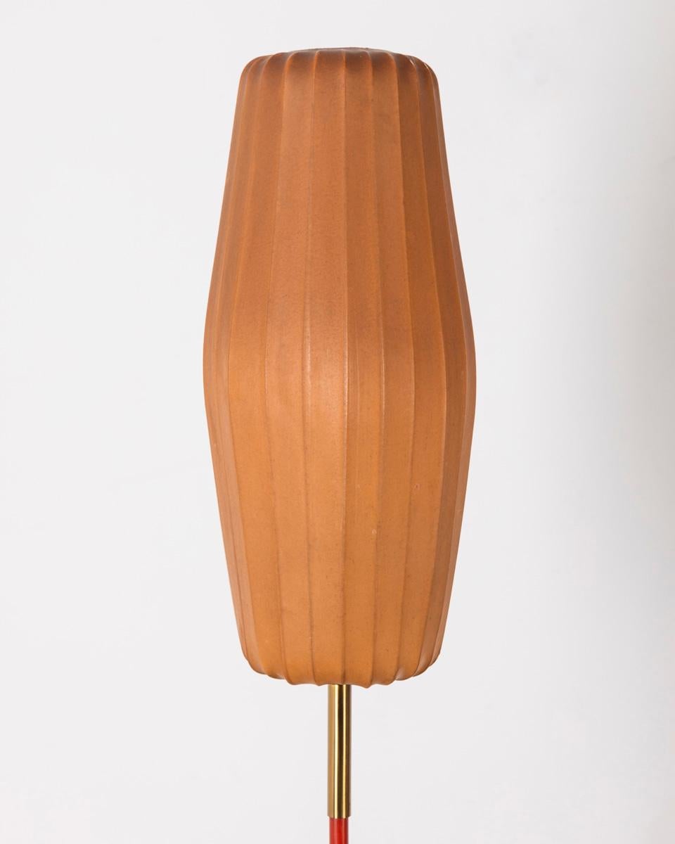 Vintage 1950s floor lamp with cocoon shade Italian design In Good Condition For Sale In None, IT