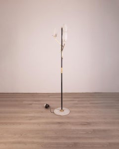 Lampada da terra vintage anni 50 marmo e vetro design italiano