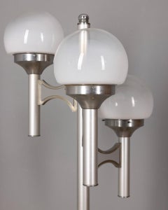 Lampada da terra vintage anni 70 a tre luci in vetro design Sciolari